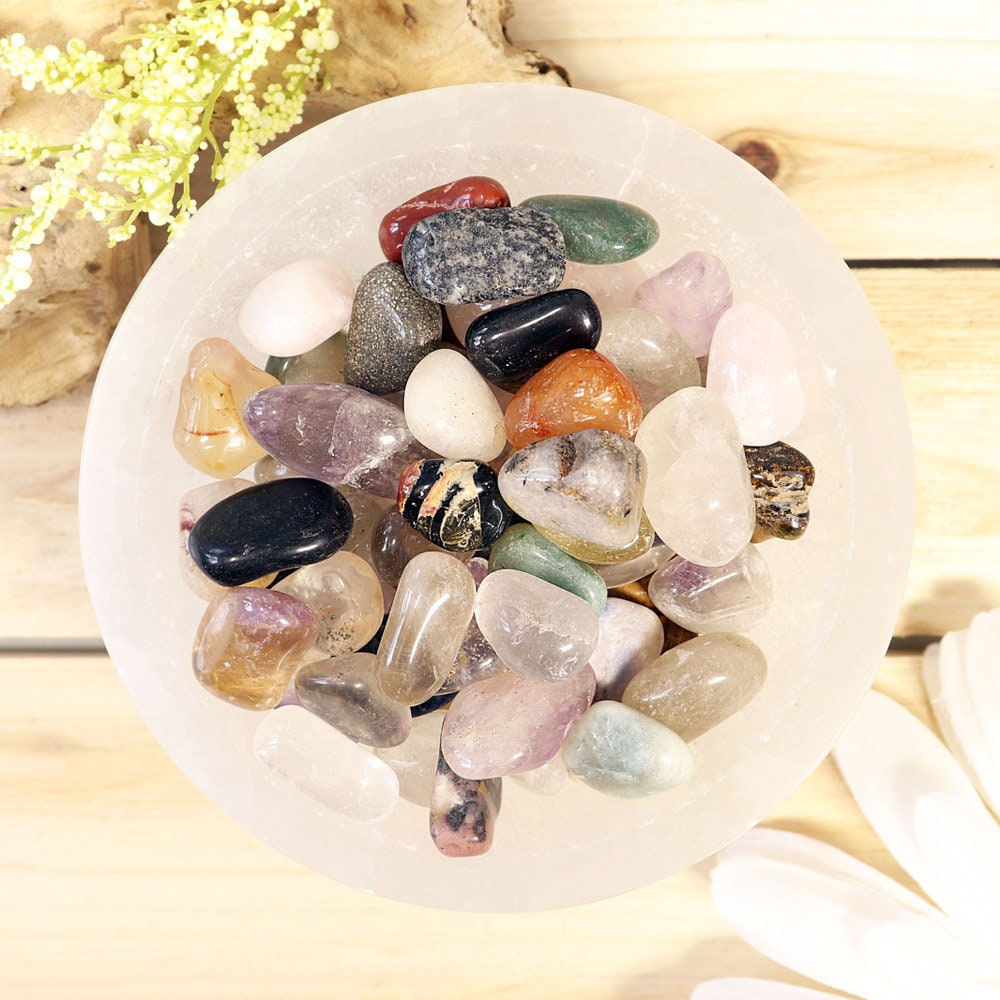 Natural Premium Assorted Tumbled Stones, Bulk Wholesale, Chakra, Media