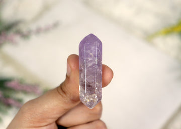 Amethyst Double Terminated Point, Polished Crystal Point, Chakra and Reiki Healing- SET OF ONE