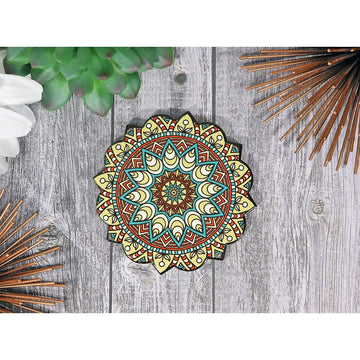 Mandala Design Ceramic Coasters | Decorative Coasters (Set of 4)