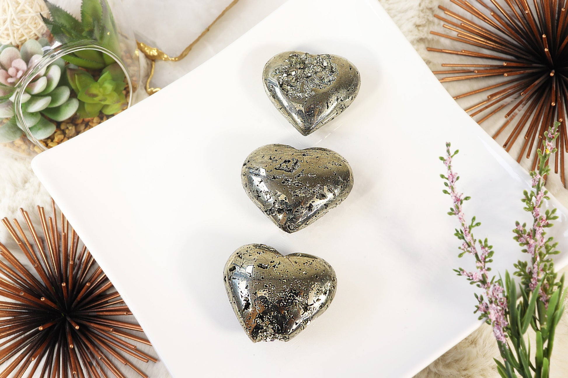 Pyrite Heart for Valentine, Gift to Reflect your Affection, 100% Natural Peruvian Pyrite Crystal