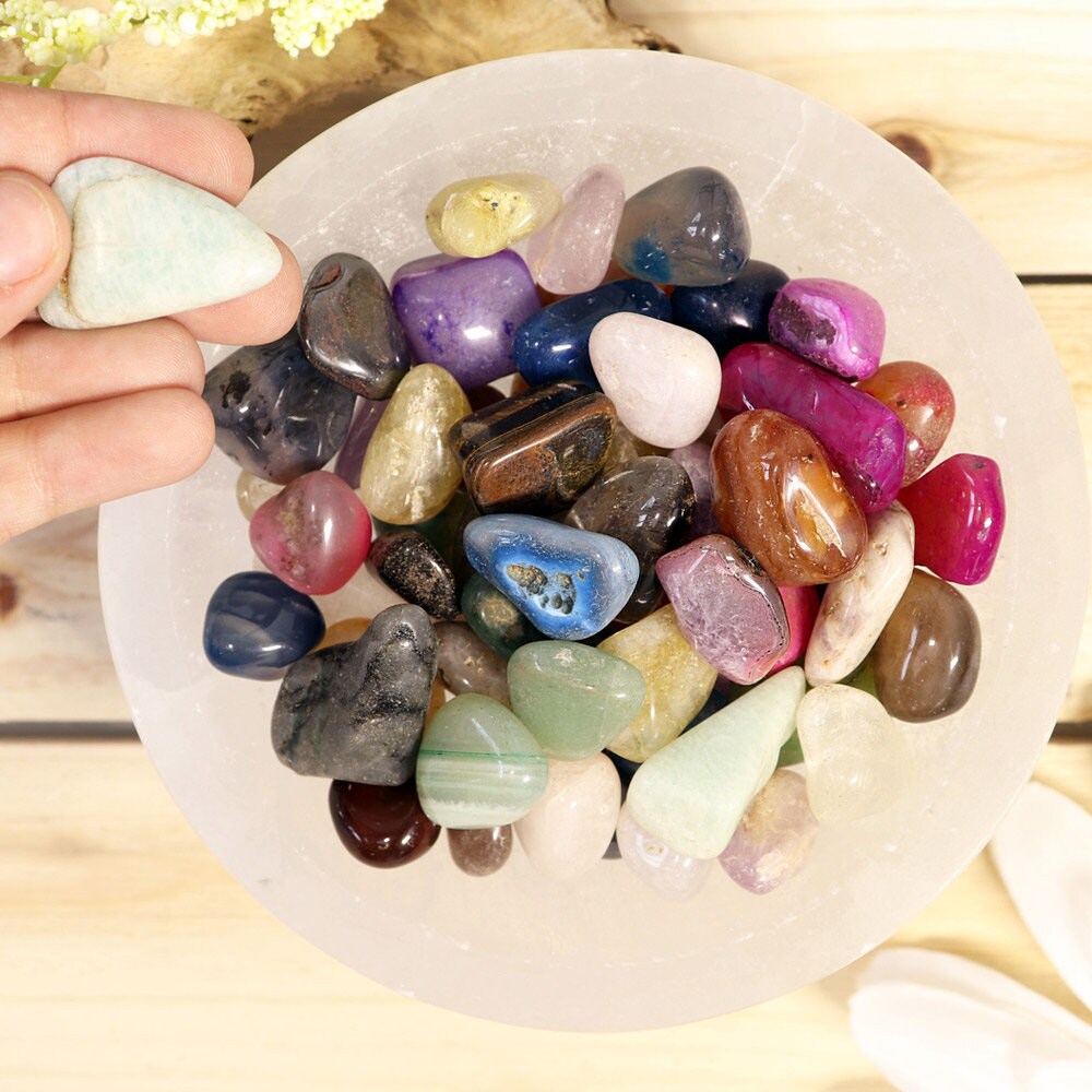 Natural Premium Assorted Tumbled Stones, Bulk Wholesale, Chakra, Mediation, Healing Crystals - Medium Size Crystal Mix