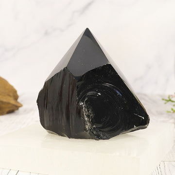 Black Obsidian Point with Natural Base, Perfect for Protection, Ethically Sourced, Capricorn Birthstone