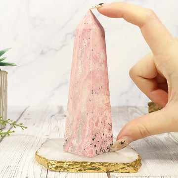 Rhodonite Crystal Obelisk, Perfect Gift for Mother's Day, Valentine's Day. Beautiful Home Décor