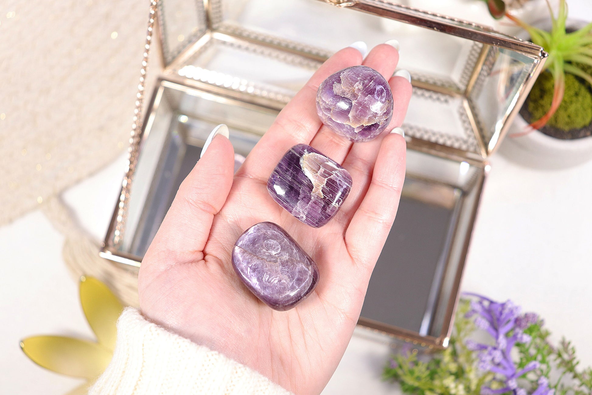 Gem Quality Lepidolite Polished Stones, Amazing Quality Rare Lepidolite Gem, Calming Crystal for Anxiety