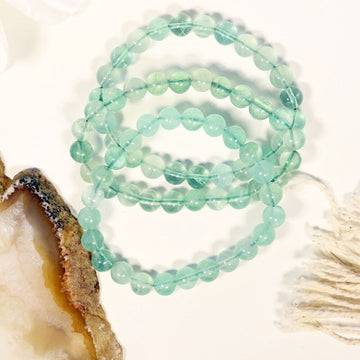 Genuine Green Fluorite Bracelet, Healing Gemstone Jewelry, New Beginnings & Abundance,  - SOLD PER PIECE