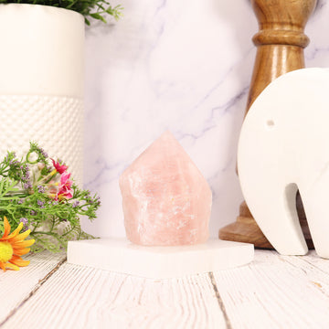 Rose Quartz Point with Natural Base, Perfect for Mother's Day, Home Decor