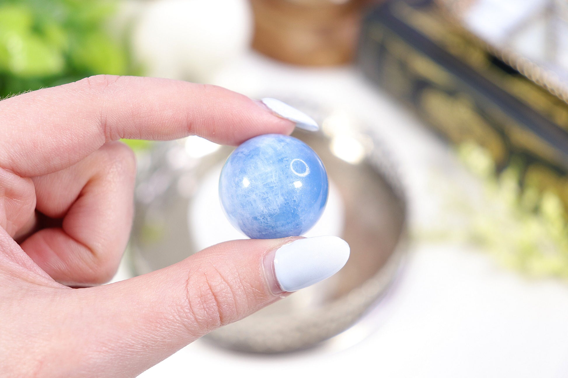ONE AAA Grade Aquamarine Mini Sphere, Stunning Natural Aquamarine, Ethically Sourced, March Birthstone