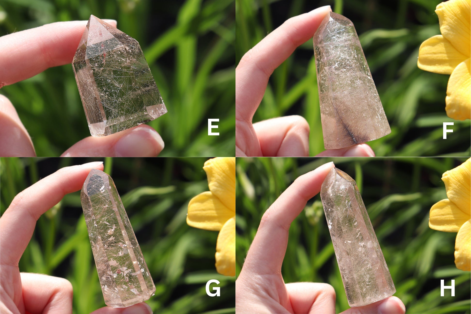Beautiful Smoky Points with Golden Rutiles for Healing - Pick your Own