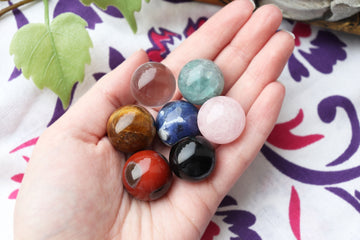 Genuine Crystal Mini Sphere Set, Balance and Harmonize your Chakras, Polished Gemstones