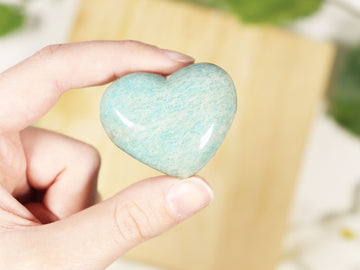 Polished Amazonite Hearts, Natural Gemstone, Pick your Stone