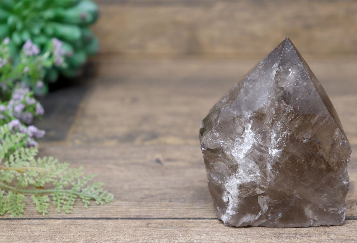 Smoky Quartz Point | Natural Smoky Quartz Base Cut | Neat Home Decor Piece