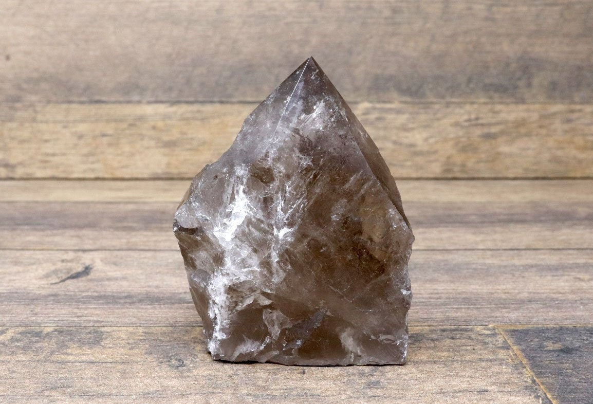 Smoky Quartz Point | Natural Smoky Quartz Base Cut | Neat Home Decor Piece