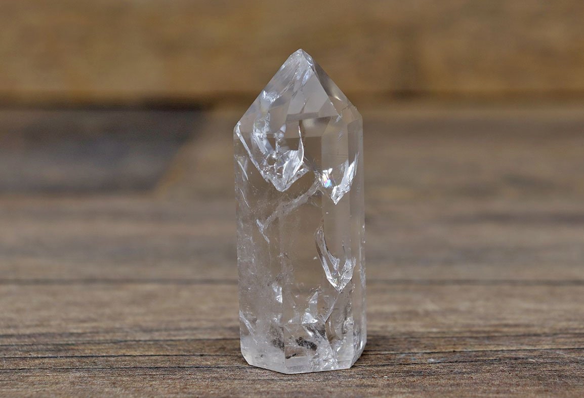 Fire and Ice Cracked Quartz Healing Crystal Point, Great for Visual Meditation