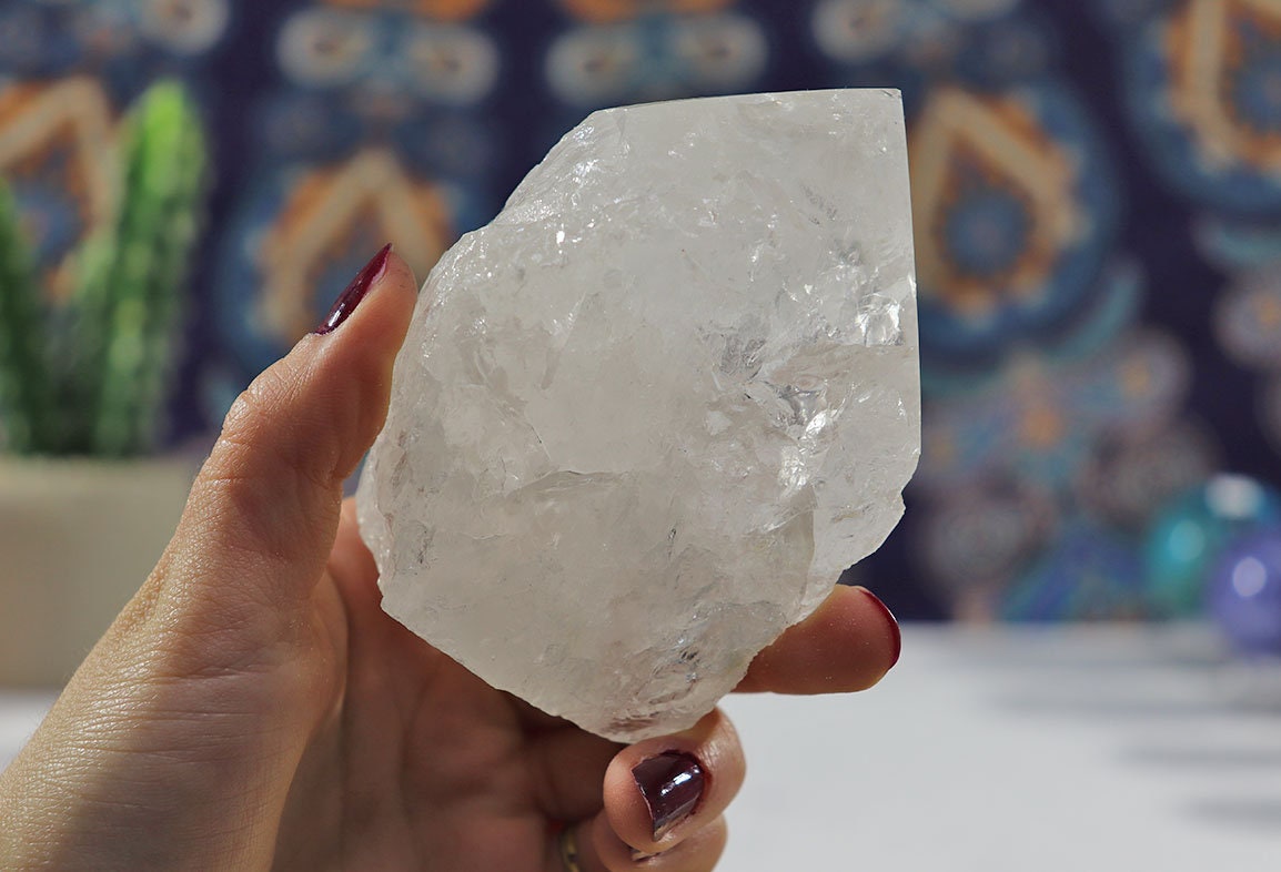 Quartz Point Base Cut | Natural Home Decor Concept | Ideal Healing Crystal Companion