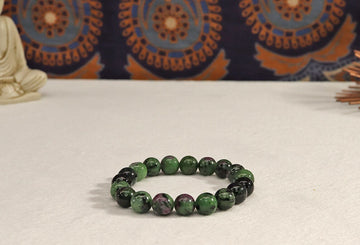 Genuine Ruby Zoisite (Anyolite) Bracelet, Crystal Gemstone Jewelry, Emotionally Healing Crystal