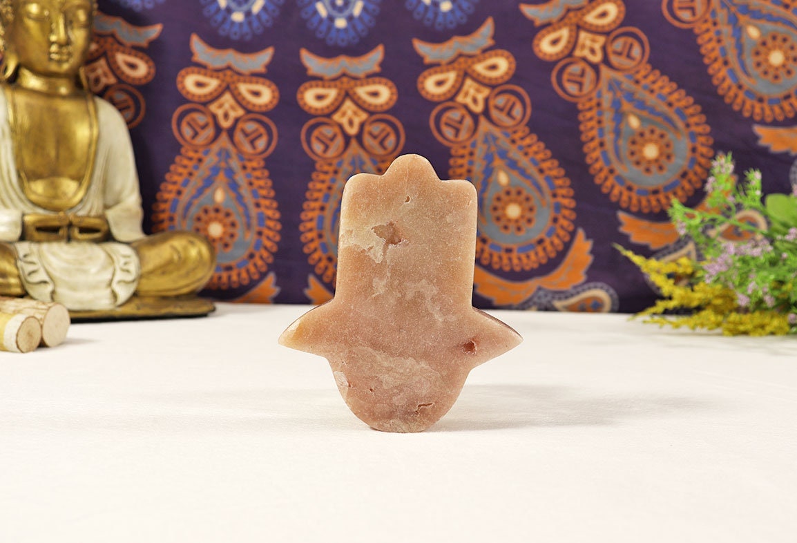 Pink Amethyst Hamsa Hand | Pink Amethyst Décor