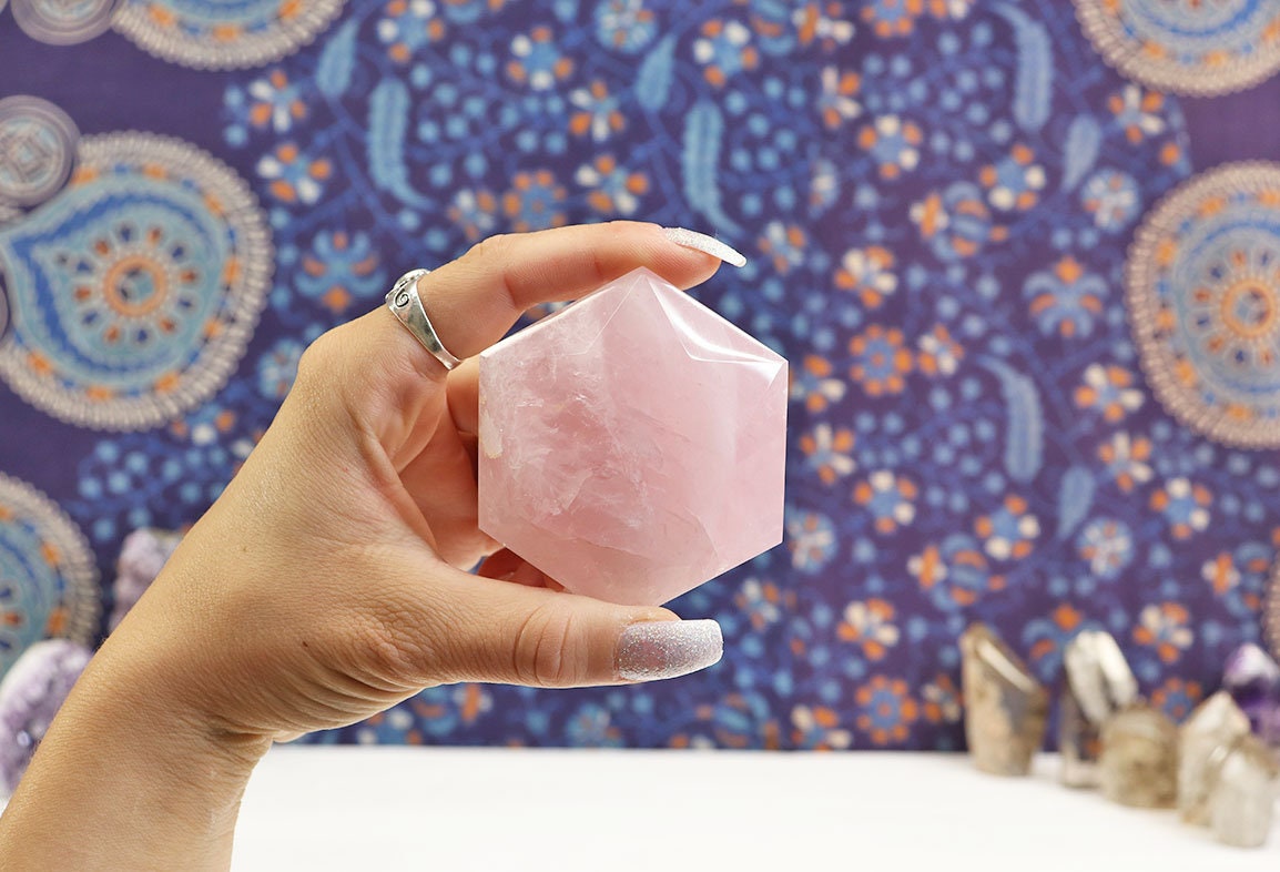 Rose Quartz Star of David | Healing Rose Quartz Crystal