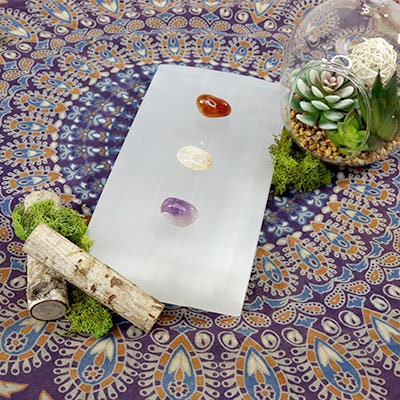 XL Selenite Slab, Natural Moroccan Hand made Plate for Charging, Crystal Cleansing