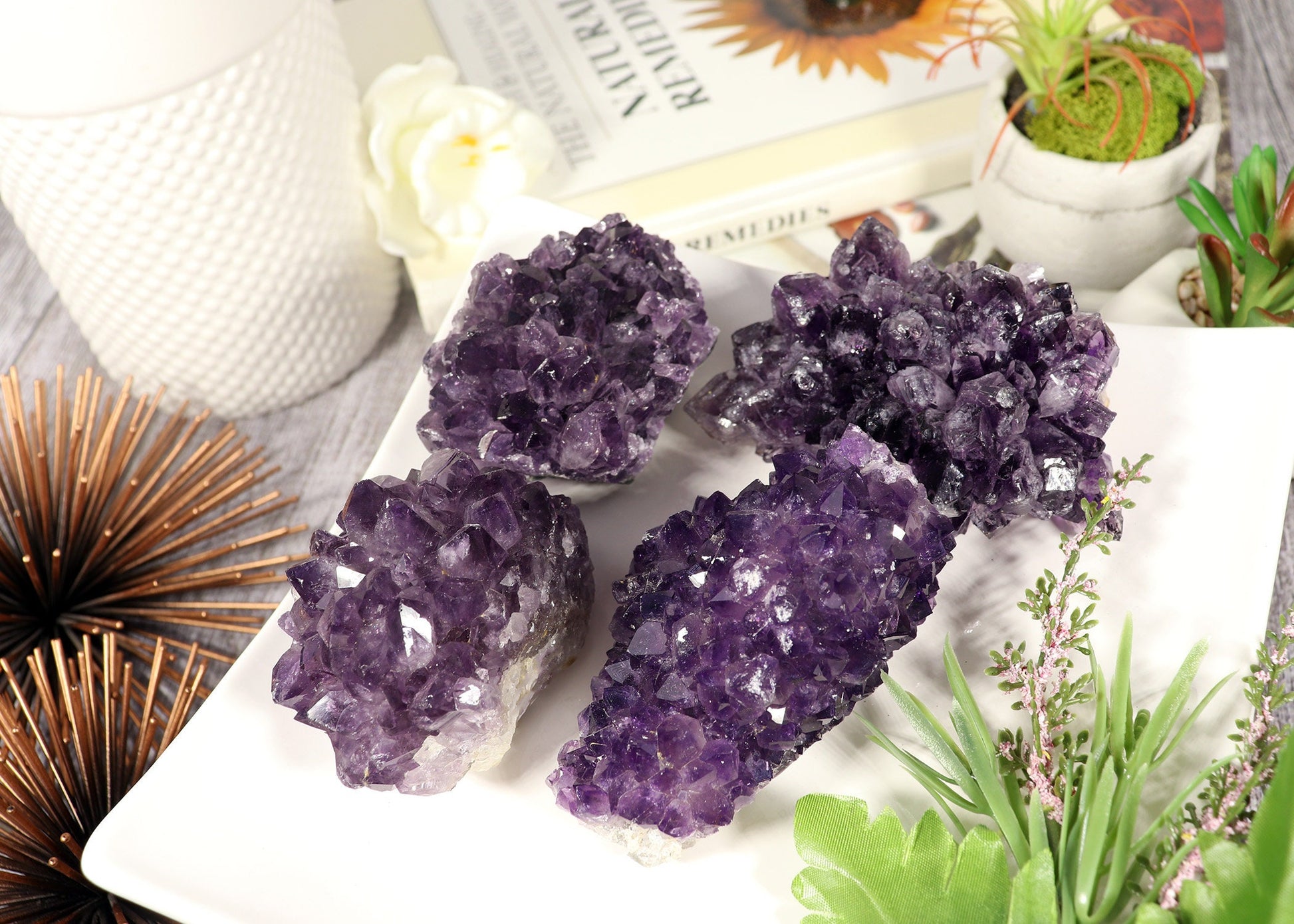 Amethyst Rose like Natural Formations, Uruguay Amethyst Rosettes