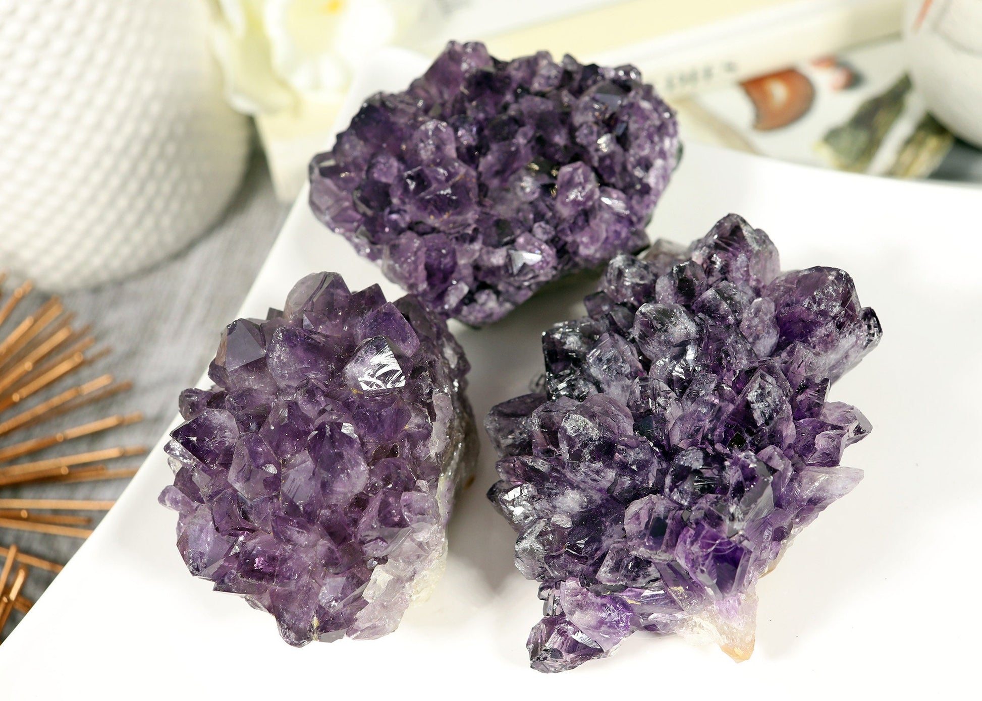 Amethyst Rose like Natural Formations, Uruguay Amethyst Rosettes