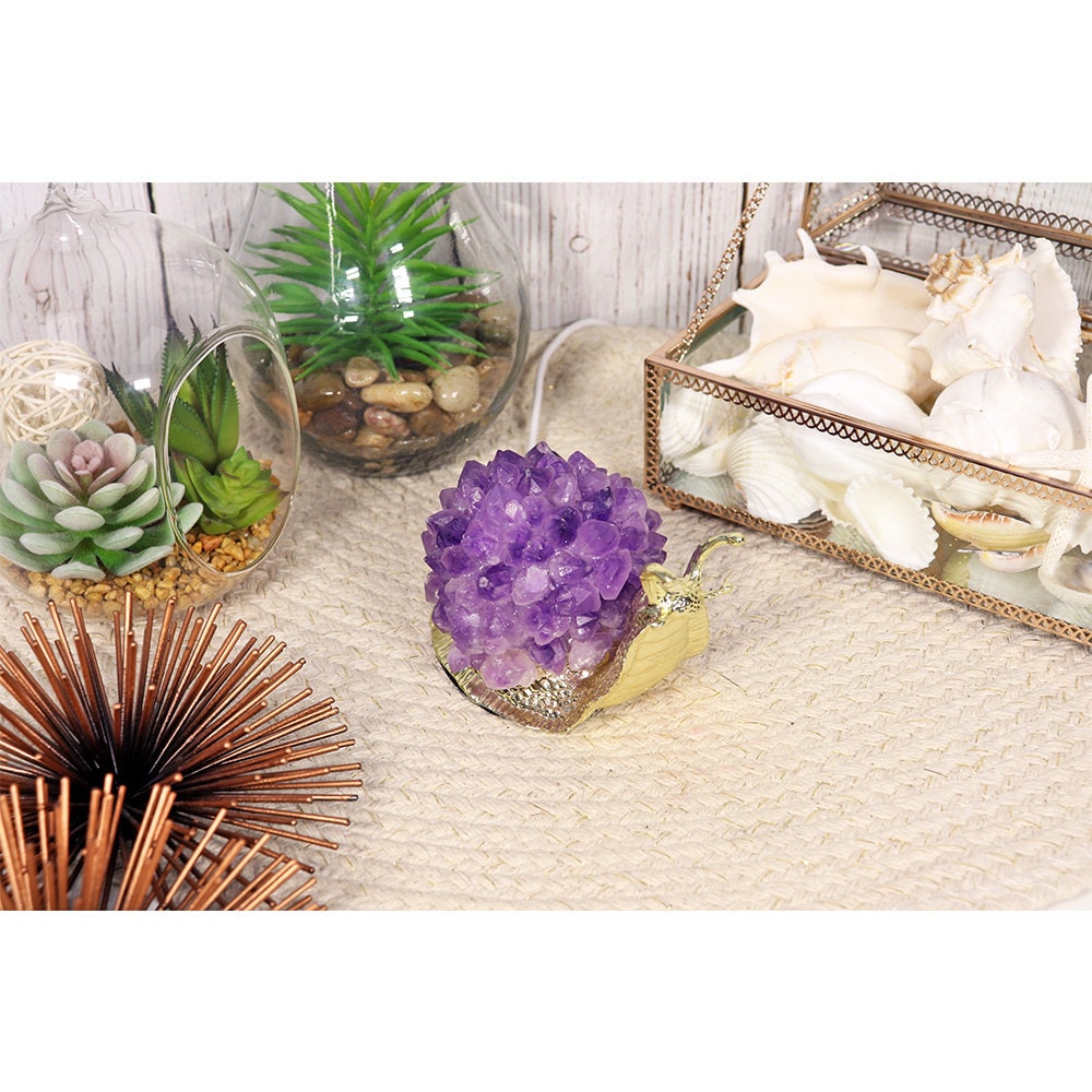 Amethyst Crystal Lamp, Amethyst Snail USB Lamp