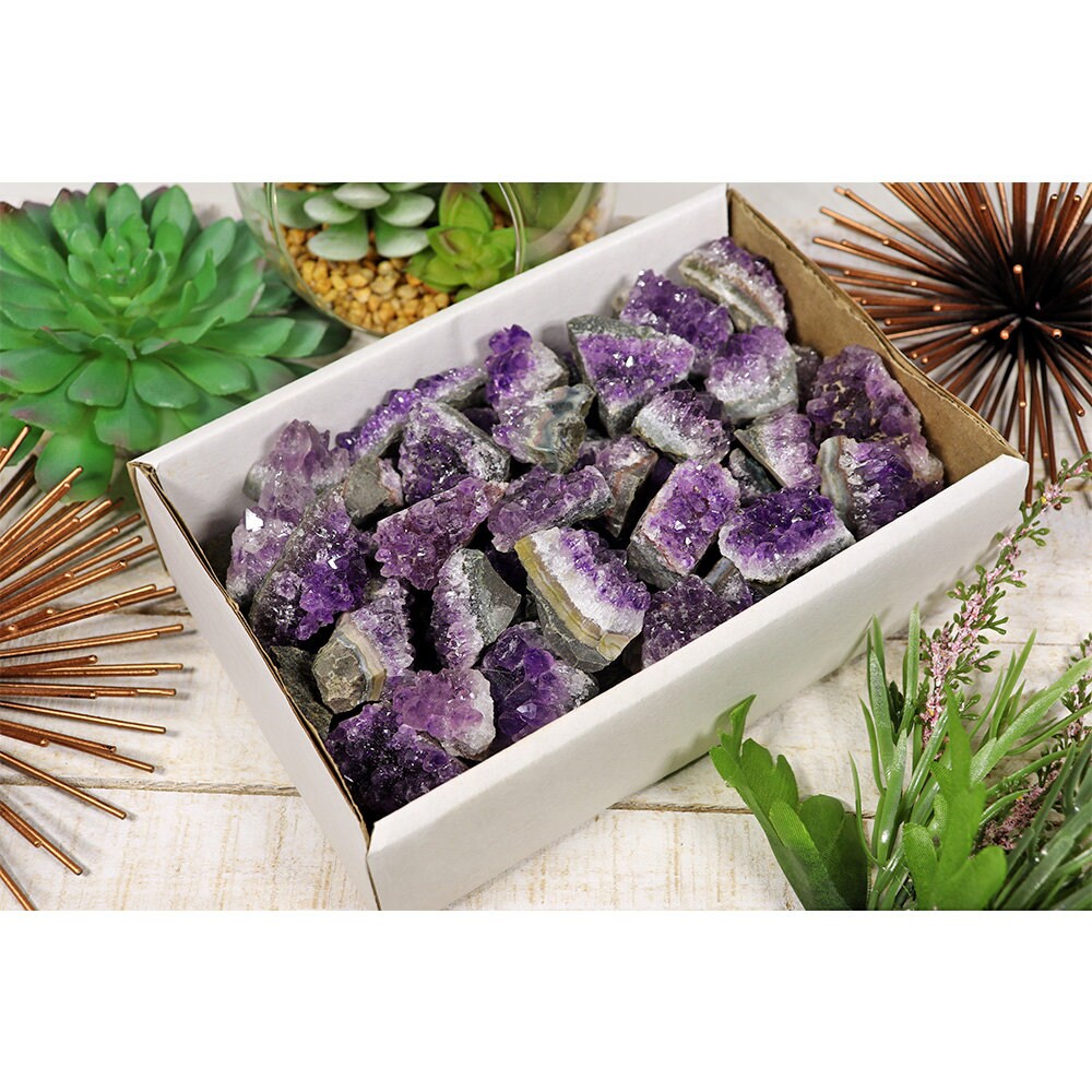 Amethyst Mini Clusters Flat - Grade AAA | Amethyst Crystal