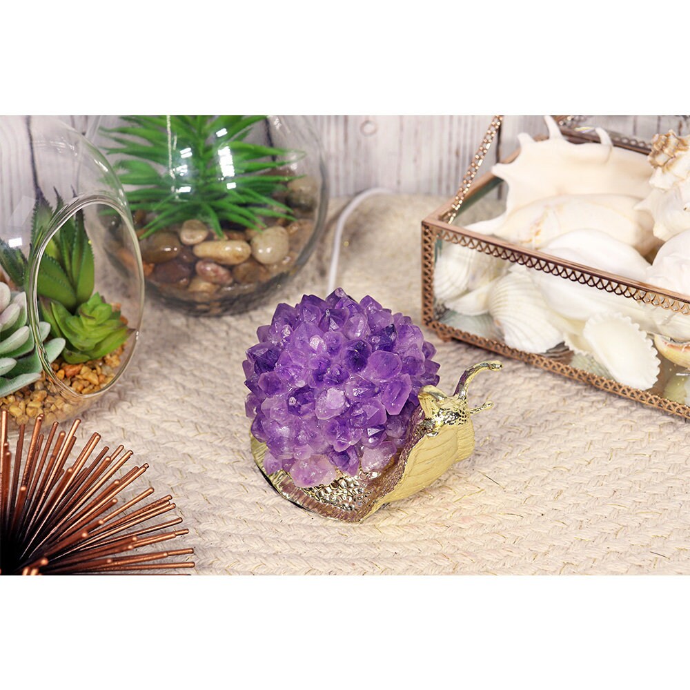 Amethyst Crystal Lamp, Amethyst Snail USB Lamp