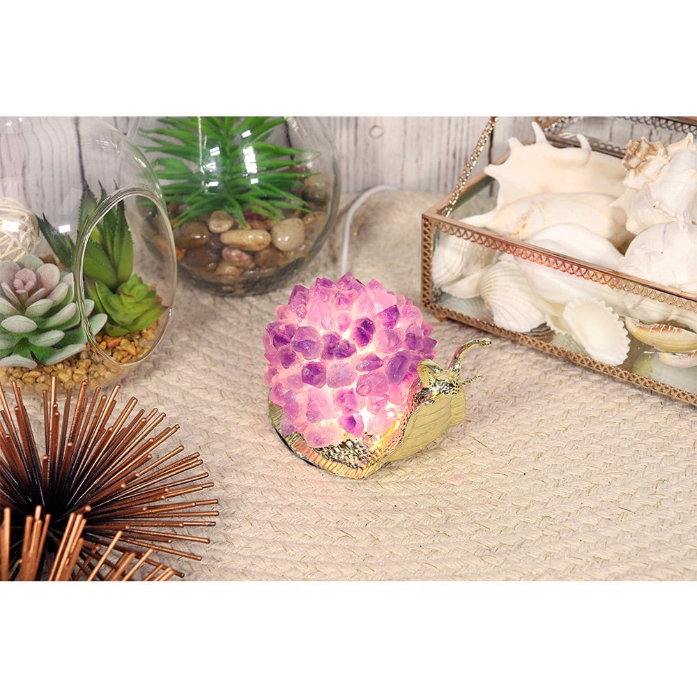 Amethyst Crystal Lamp, Amethyst Snail USB Lamp