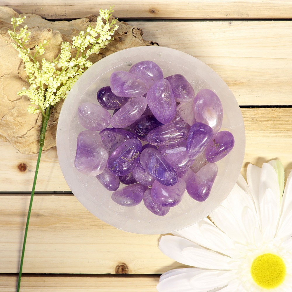 Wholesale Lot of Amethyst Tumbled Stones, Natural Polished Gemstone, Jewelry, Gift for Her, DIY, Ethically Sourced