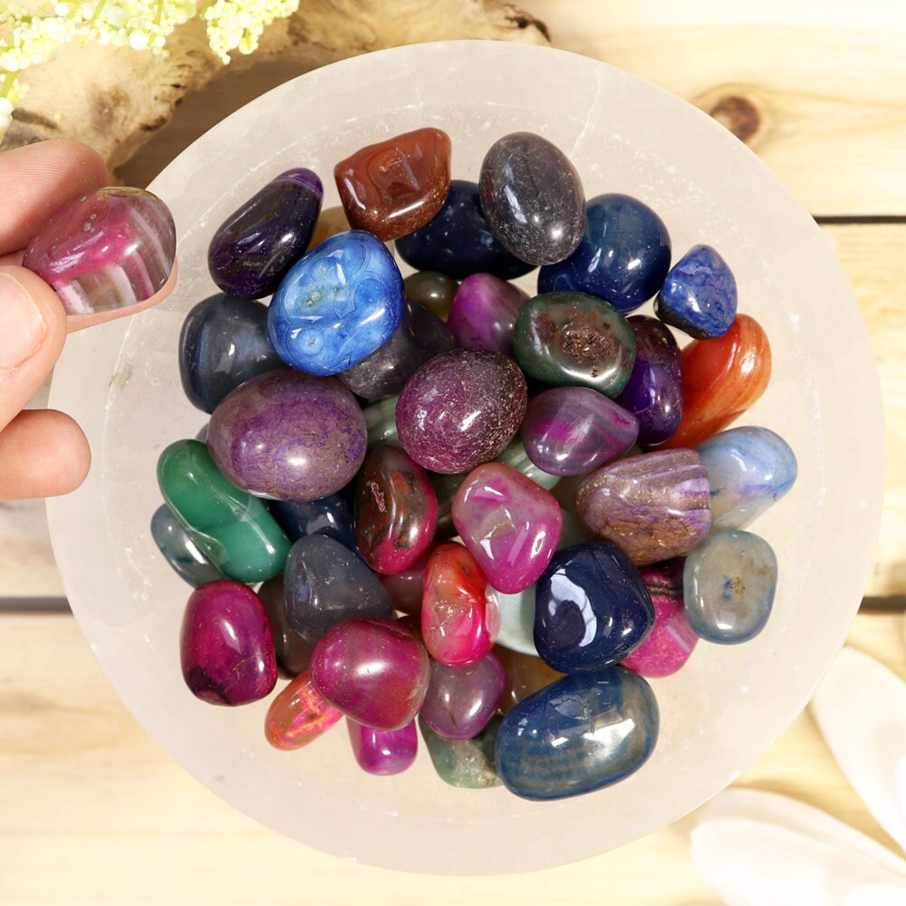 Premium Assorted Brazilian Agate Tumbled Stones, Bulk Wholesale, Chakra, Mediation, Healing Crystals