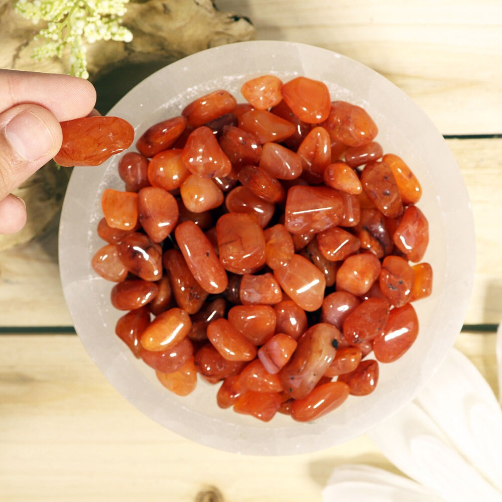 Wholesale Lot of Carnelian Tumbled Stones, Natural Polished Gemstone, Jewelry, DIY, Ethically Sourced