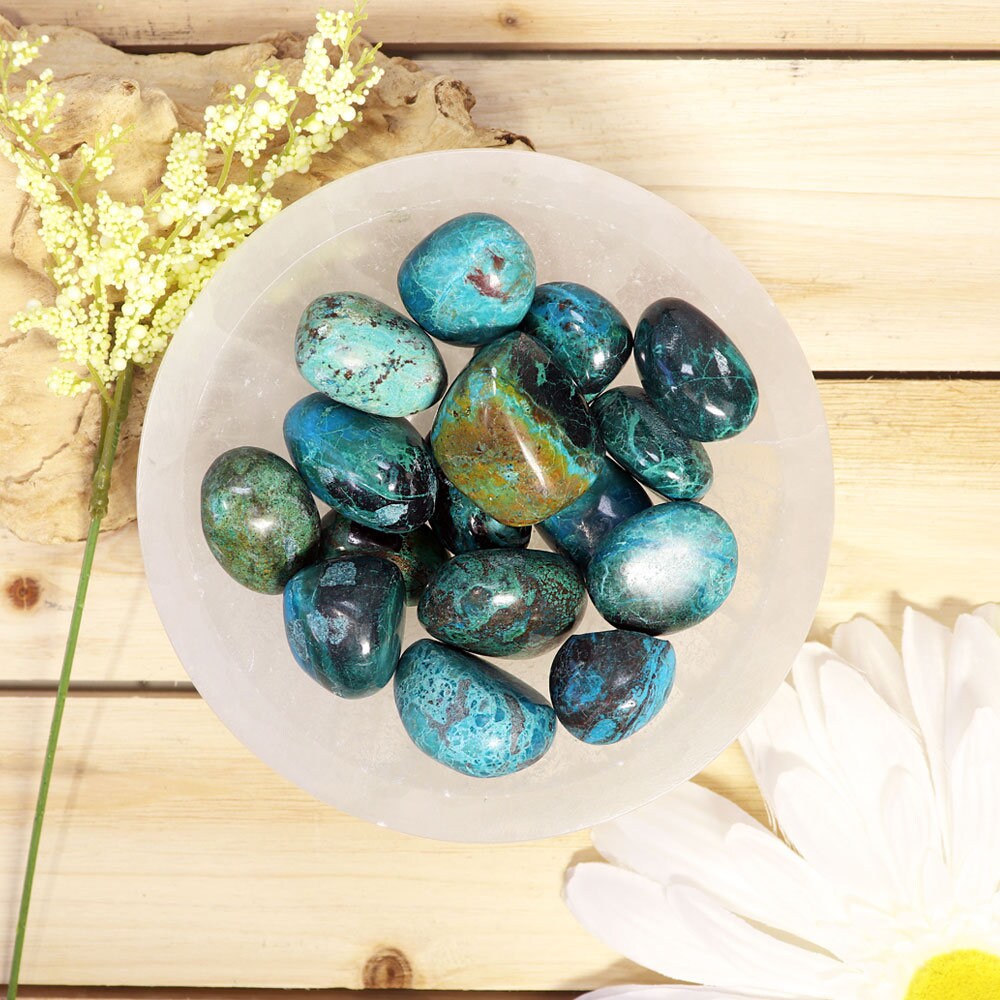 Chrysocolla Tumble Stones, Natural Polished Gemstone, Jewelry, DIY, Ethically Sourced