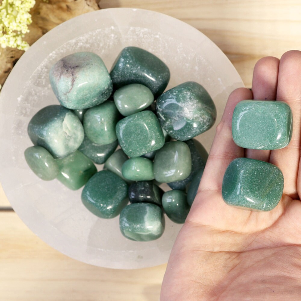 Wholesale Lot of Green Aventurine Tumbled Stones, Natural Polished Gemstone, Jewelry, DIY, Ethically Sourced