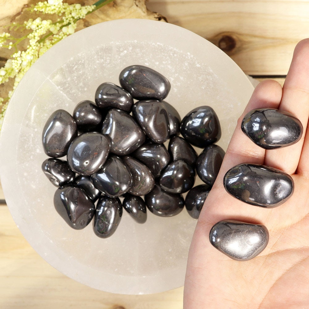 Wholesale Lot of Hematite Tumble Stones, Natural Polished Gemstone, Jewelry, DIY, Ethically Sourced