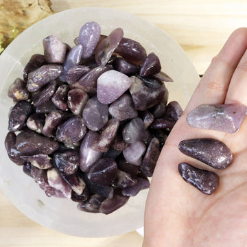 Wholesale Lot of Lepidolite Tumble Stones, Natural Polished Gemstone, Jewelry, DIY, Ethically Sourced