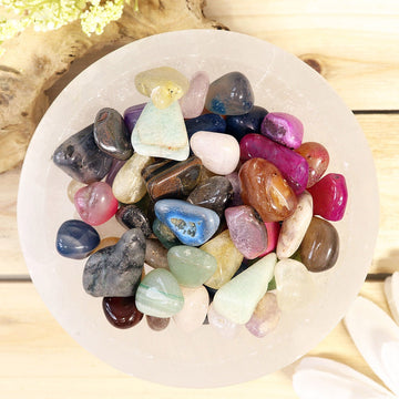 Natural Premium Assorted Tumbled Stones, Bulk Wholesale, Chakra, Mediation, Healing Crystals - Medium Size Crystal Mix