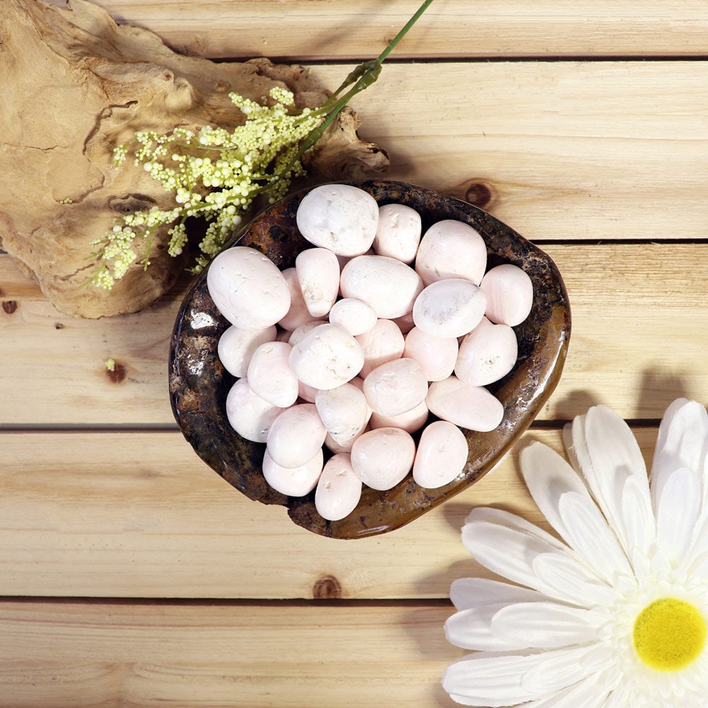 Pink Mangano Calcite Tumble Stones, Natural Polished Gemstone, Jewelry, DIY, Ethically Sourced