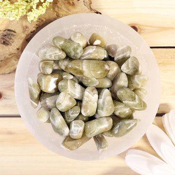 Green Amethyst Tumbled Stones | Prasiolite Crystal