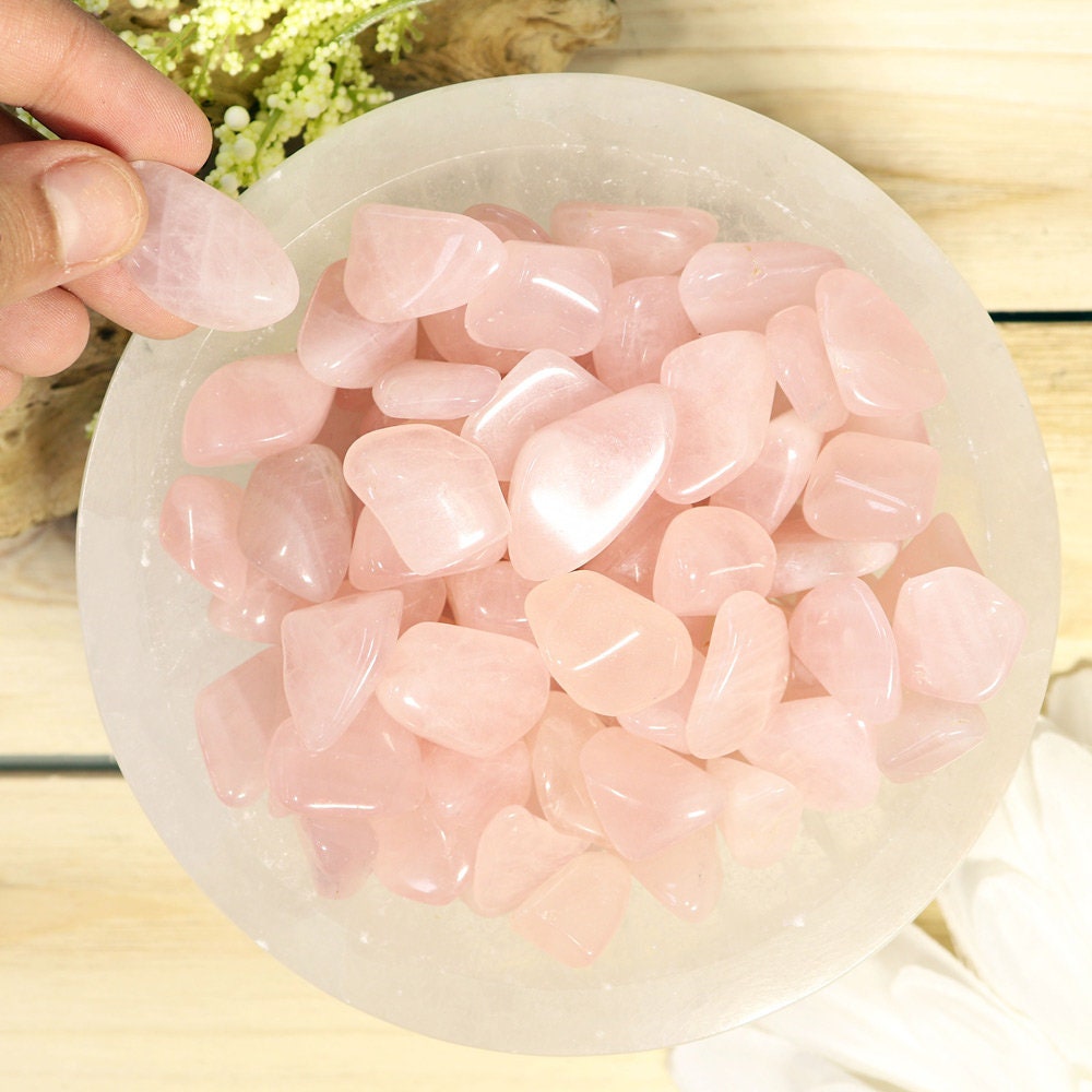 Wholesale Lot of Rose Quartz Tumble Stones, Natural Polished Gemstone, Jewelry, DIY, Ethically Sourced