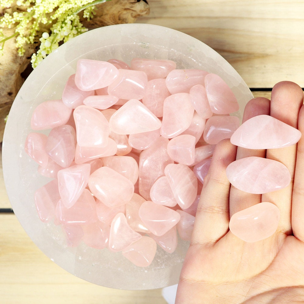 Wholesale Lot of Rose Quartz Tumble Stones, Natural Polished Gemstone, Jewelry, DIY, Ethically Sourced