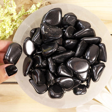 Wholesale Lot of Shungite Tumble Stones, Natural Polished Gemstone, Jewelry, DIY, Ethically Sourced