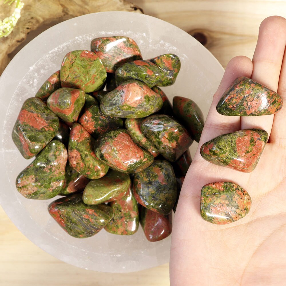 Wholesale Lot of Unakite Tumble Stones, Natural Polished Gemstone, Jewelry, DIY, Ethically Sourced