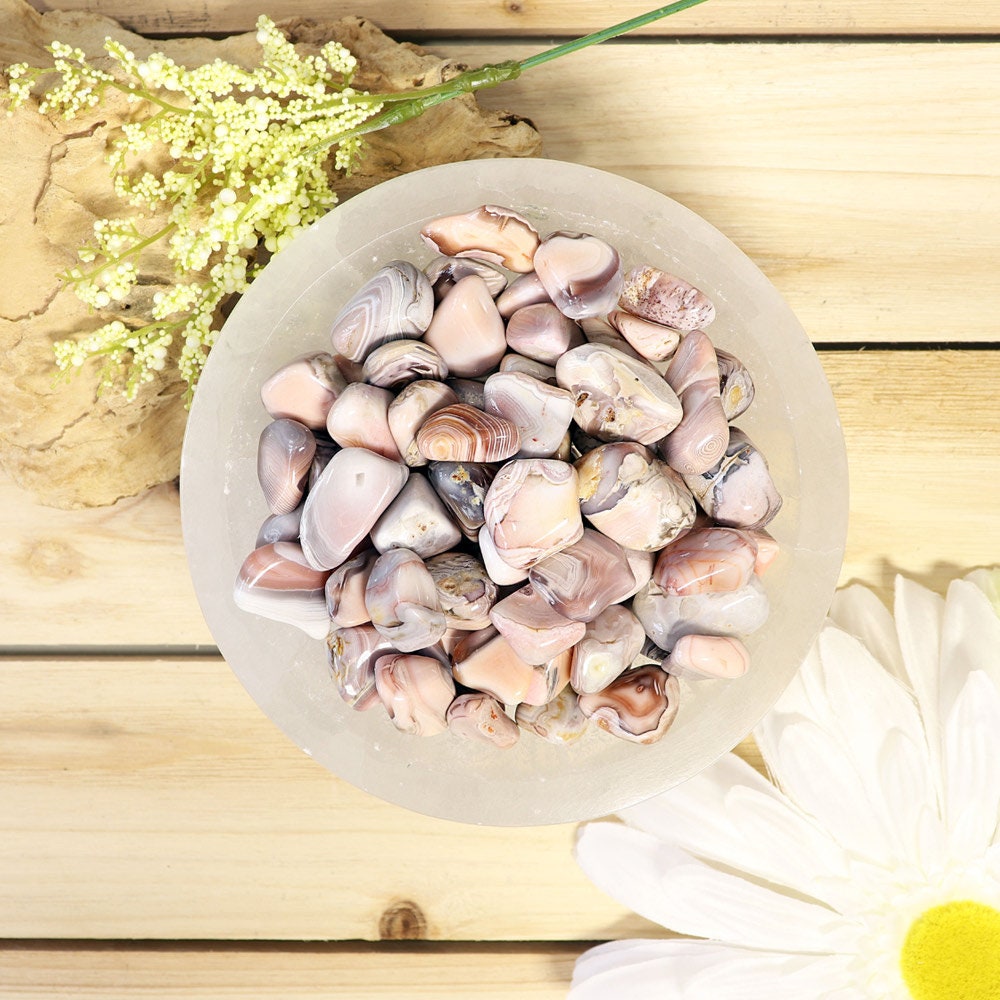 Wholesale Lot of Pink Agate Tumbled Stones, Natural Polished Gemstone, Jewelry, Gift for Her, DIY, Ethically Sourced