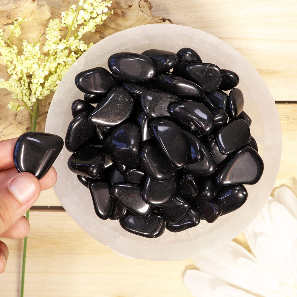 Wholesale Lot of Black Onyx Tumbled Stones, Natural Polished Gemstone, Jewelry, DIY, Ethically Sourced