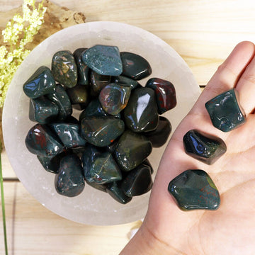 Wholesale Lot of Blood Stone Tumbled Stones, Natural Polished Gemstone, Jewelry, DIY, Ethically Sourced