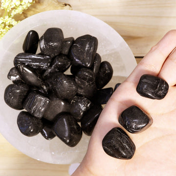 Wholesale Lot of Black Tourmaline Tumbled Stones, Natural Polished Gemstone, Jewelry, DIY, Ethically Sourced