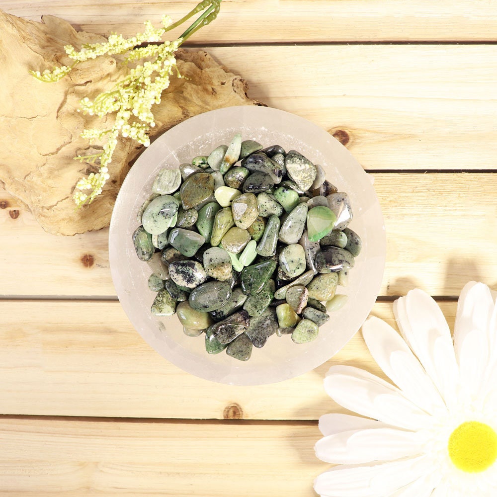 Wholesale Lot of Grossularite Tumble Stones, Green Garnet, Natural Polished Gemstone, Jewelry, DIY, Ethically Sourced