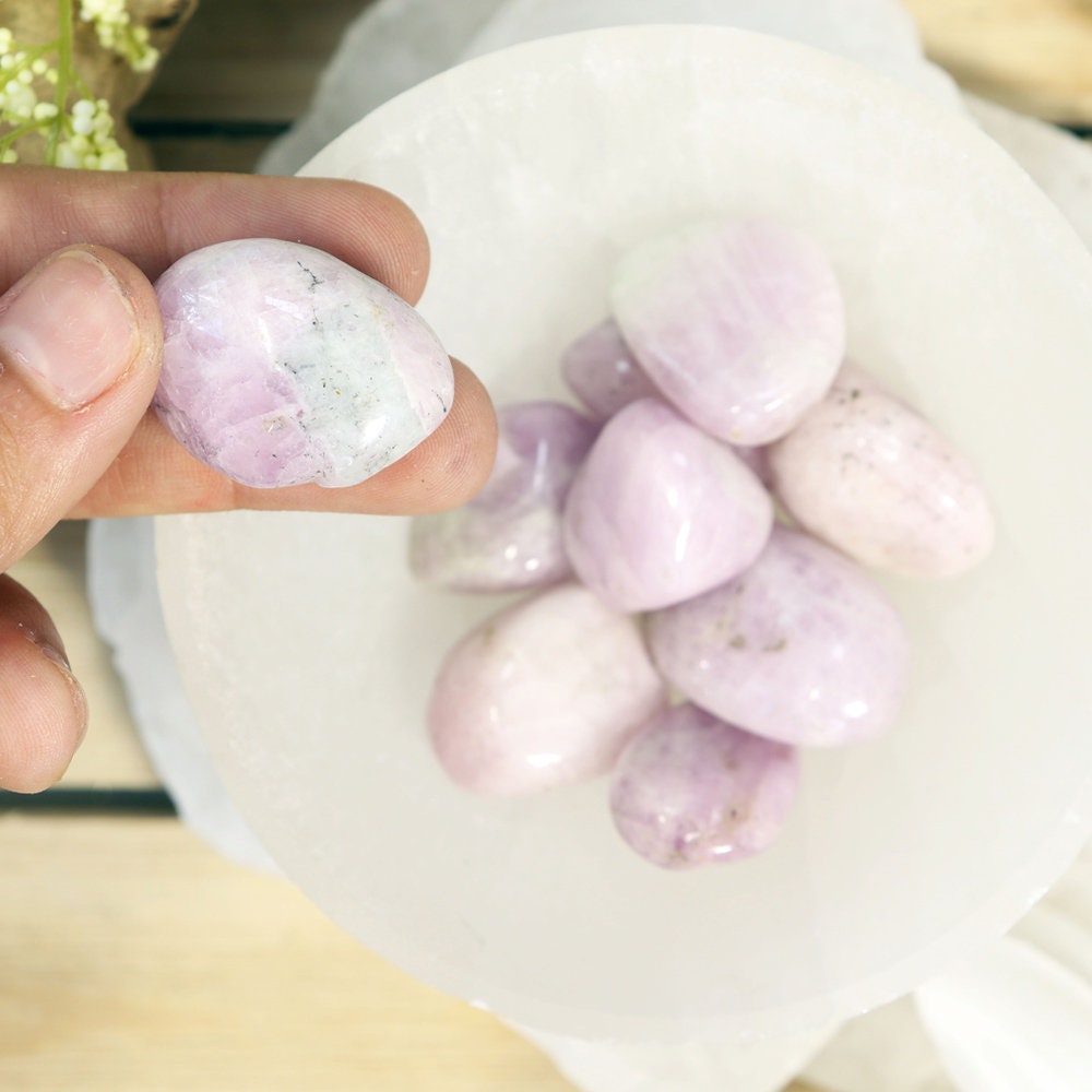 Kunzite Tumble Stones, Natural Polished Gemstone, Jewelry, DIY, Ethically Sourced