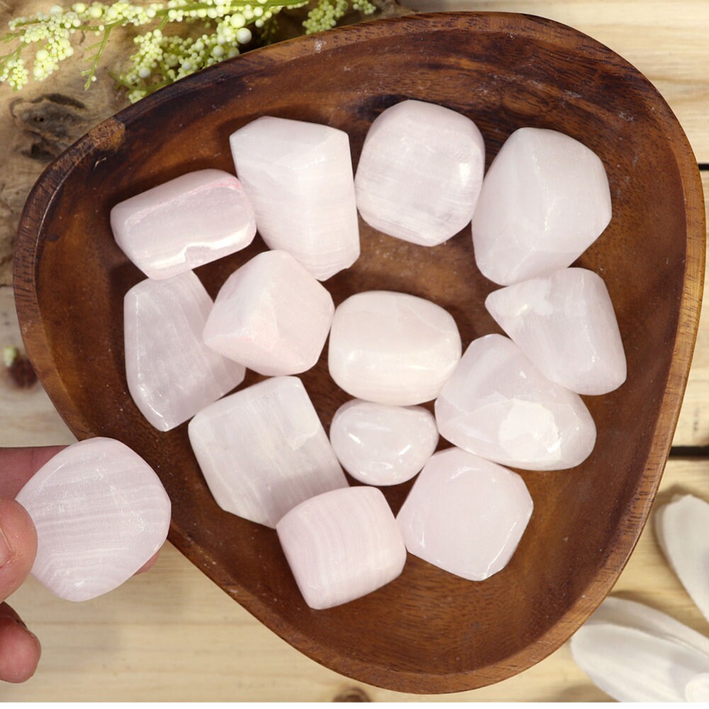 Wholesale Lot of Pink Calcite Tumble Stones, Natural Polished Gemstone, Jewelry, DIY, Ethically Sourced