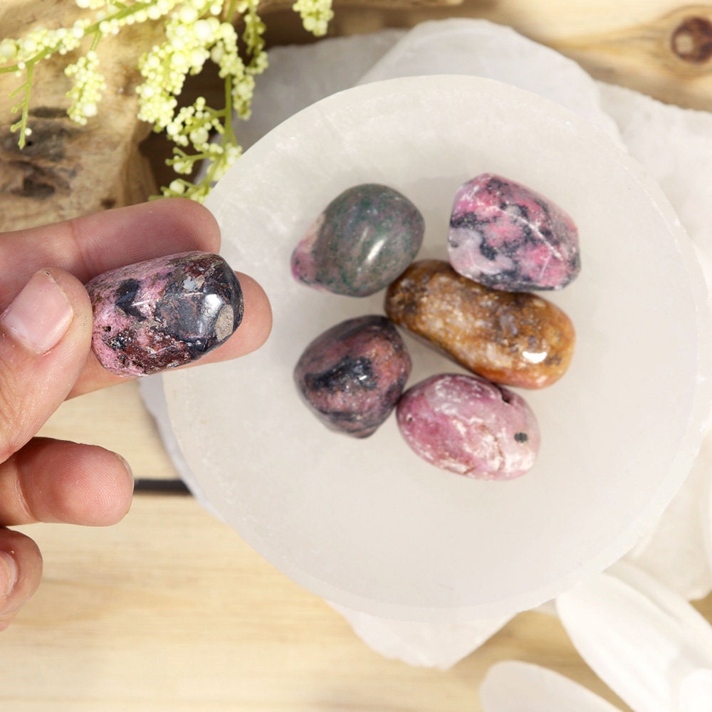 Pink Cobaltian Calcite Tumble Stones, Natural Polished Gemstone, Jewelry, DIY, Ethically Sourced